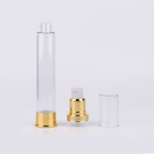 Plastic Clear White Silver Overcap Airless Cosmetic Bottles Packaging For Lotion 10ml - 30ml