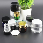 Cylinder PETG Green Plastic Jar Skin Care Packaging With Screw Top Lid
