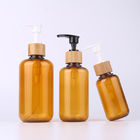100ml Round Shoulder PET Plastic Shampoo Bottle Amber Body Wash Press Pump Lotion Bottle